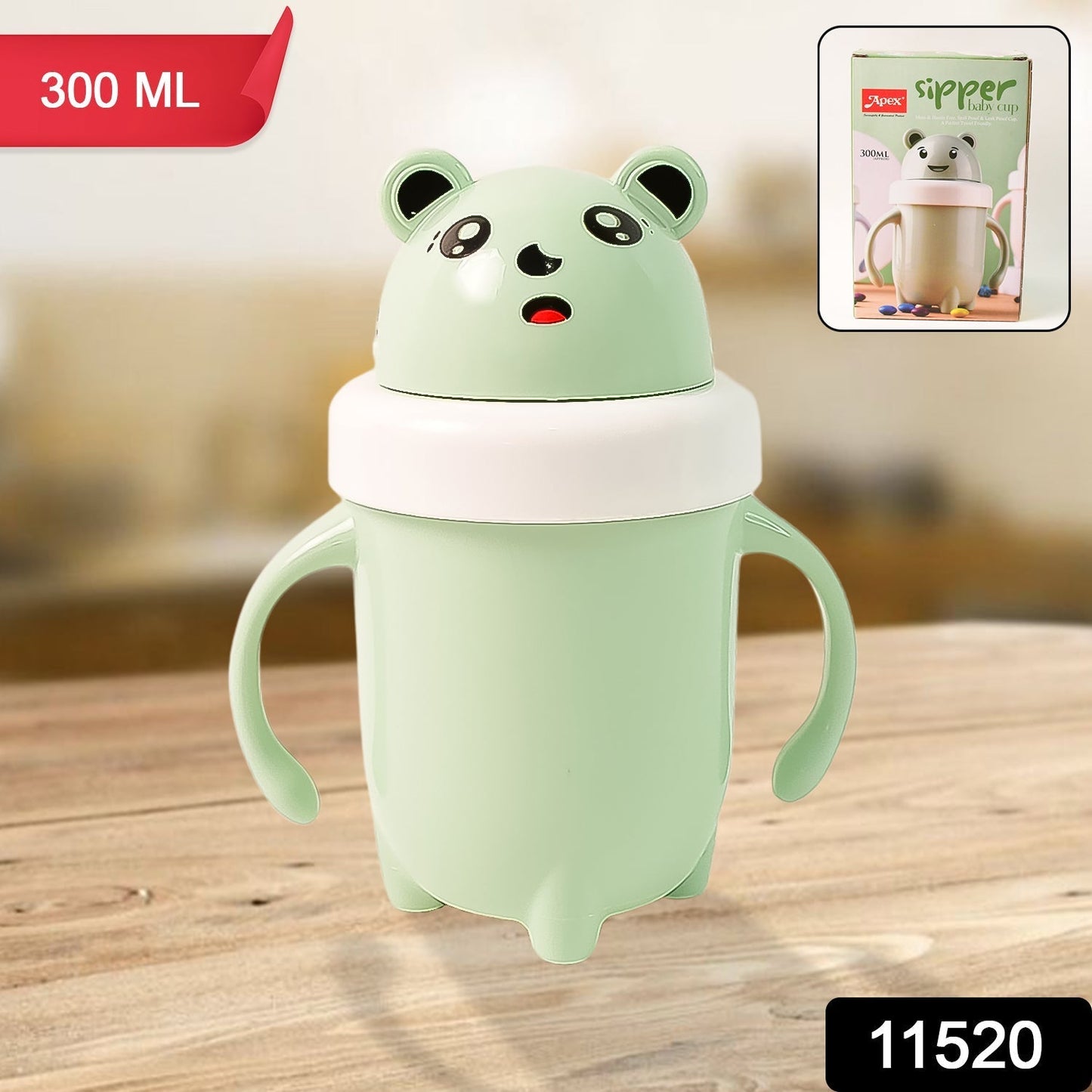Apex Sipper Baby Cup Training Cup with Handles â€“ Spill Proof & Leak Proof (300 ML Approx)