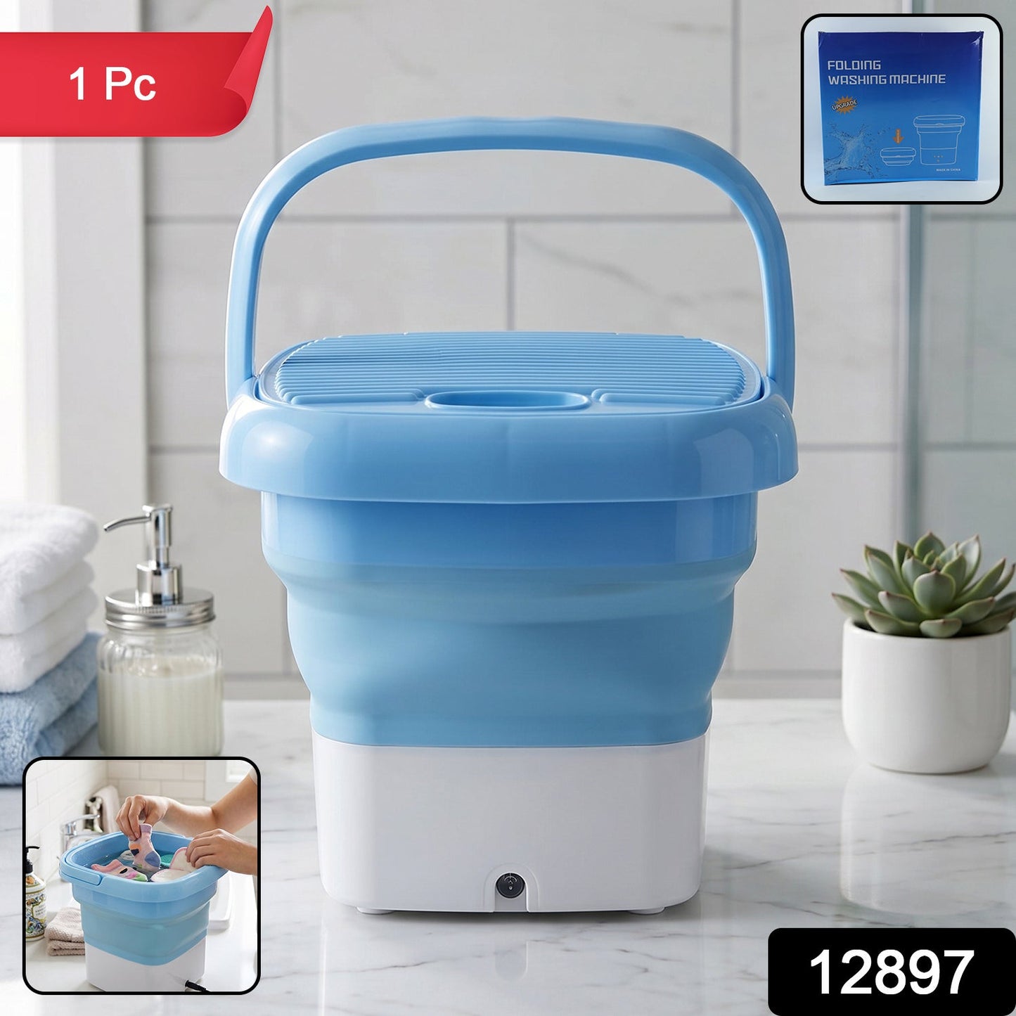 Folding Washing Machine, Mini Portable Washing Machine, Deep Cleaning, Mini Foldable Washing Machine, Suitable For Socks, Underwear, Baby Clothes & Other (1 Pc)