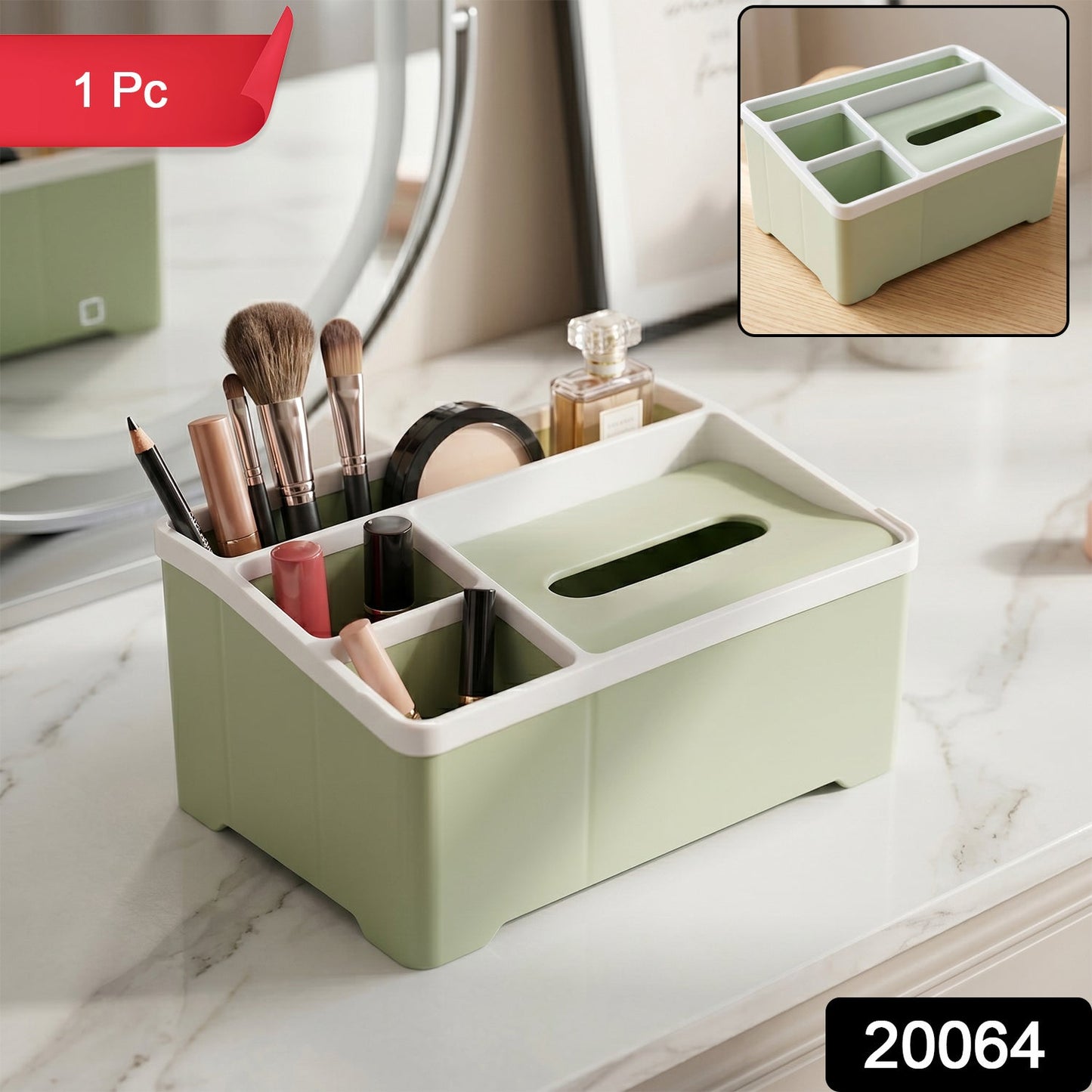 Multipurpose Plastic Storage Organizer Box with Compartments (1 Pc)
