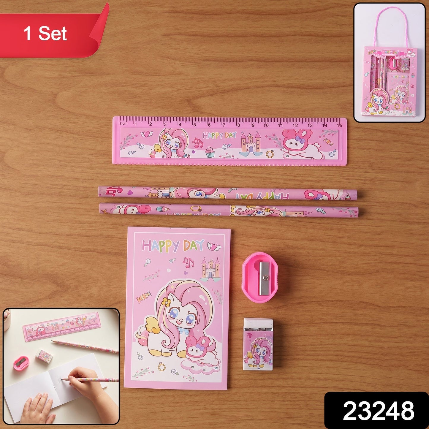 Cartoon Stationery Gift Set - Cute Unicorn Design