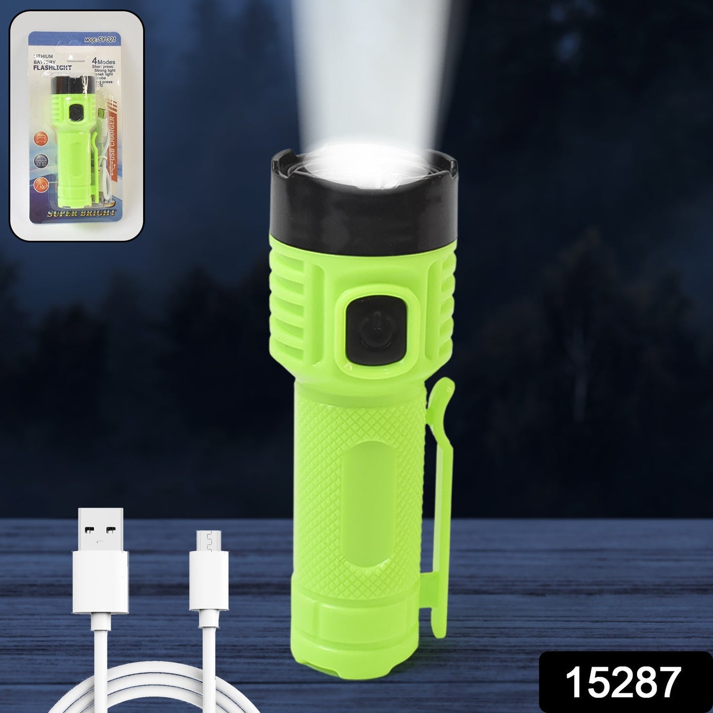4 Modes Super Bright Led Torch High Lumens Fast Charging Flashlight / Torch (1 Pc)