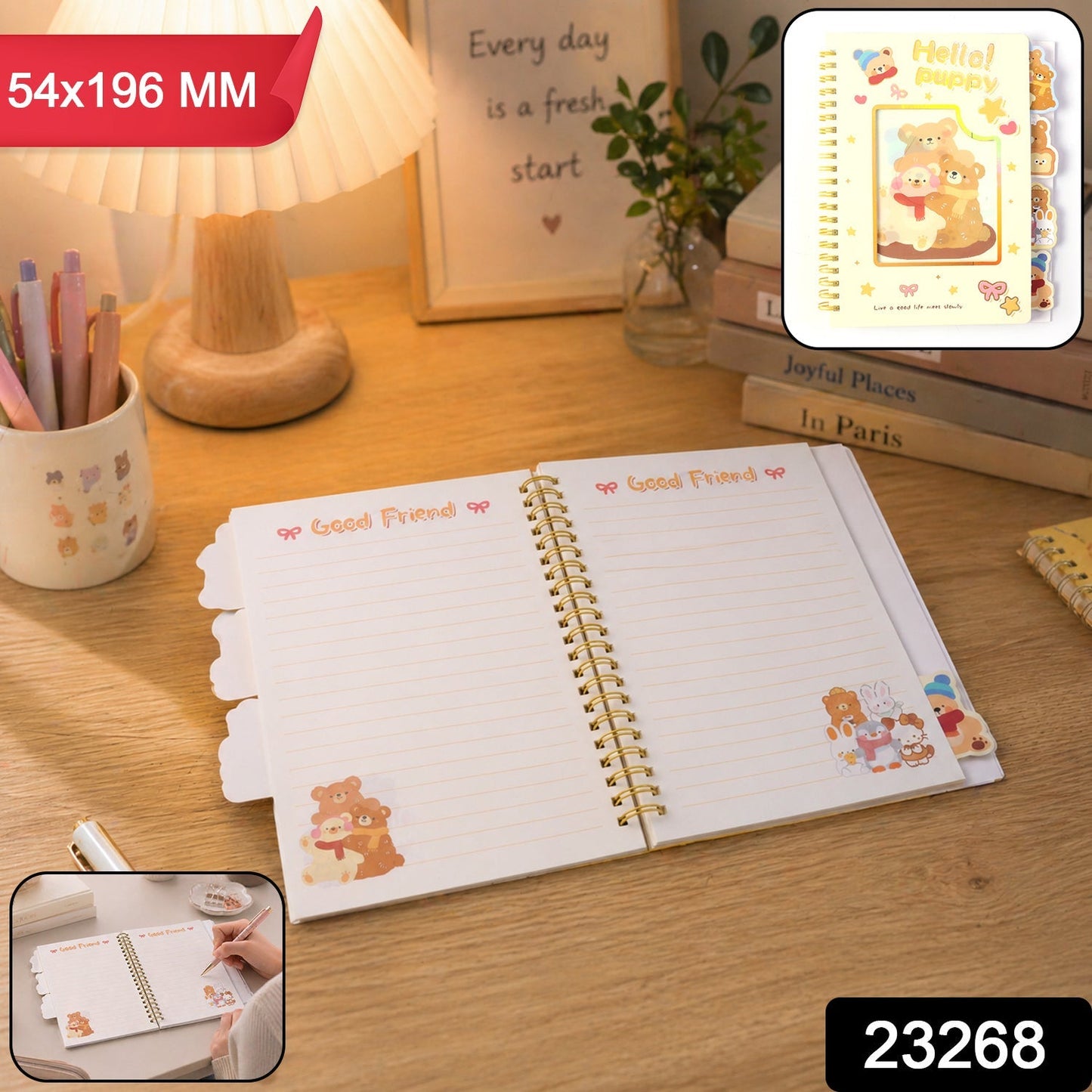 Cute Cartoon Printed Spiral Diary Notebook (54x196 MM)
