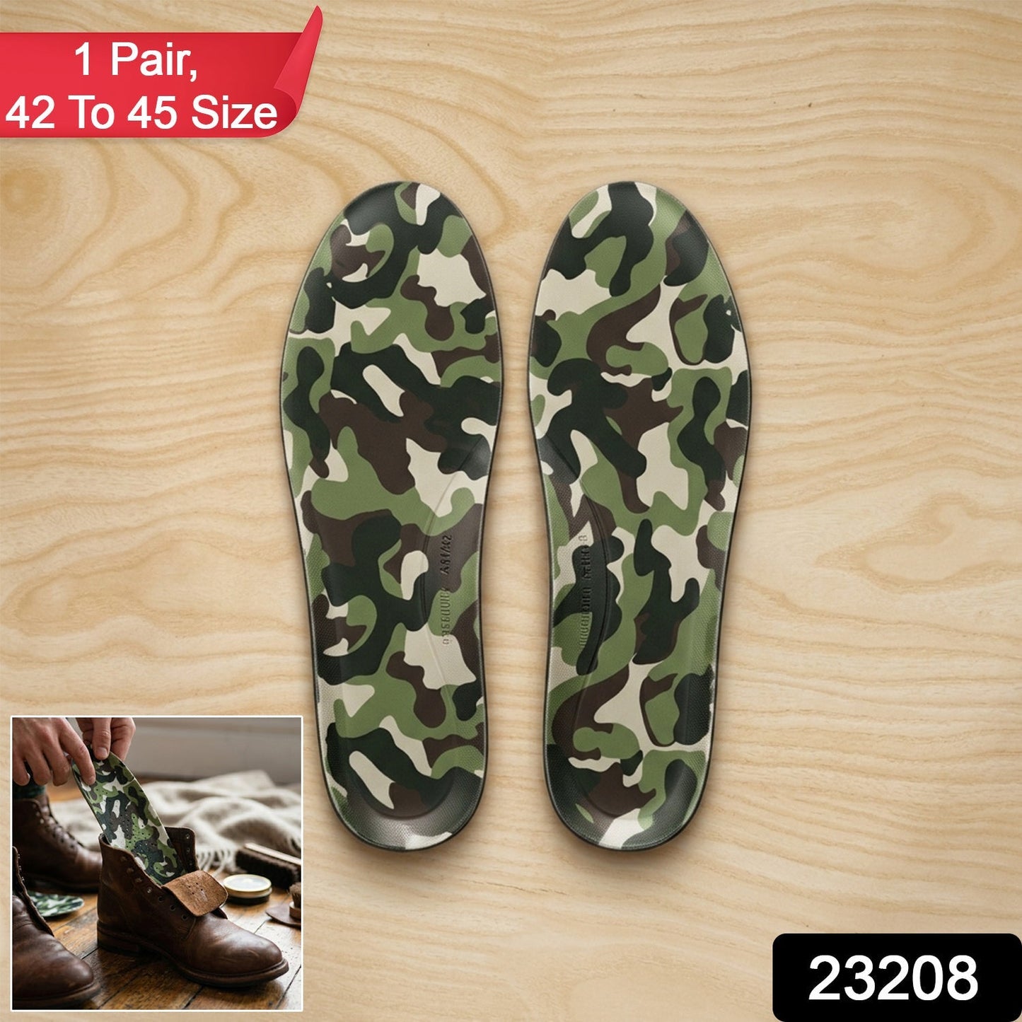 Premium Cushion Support Insoles for Shoes (1 Pair, 42 to 45 Size)