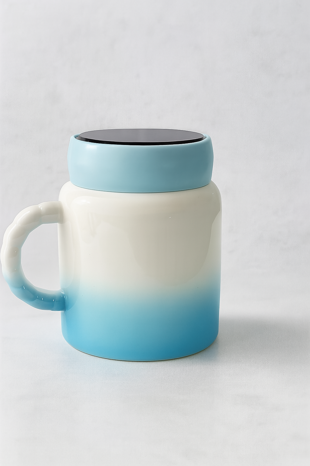 Blue Gradient Ceramic King Mug with Lid â€“ Gift for Men & Boys