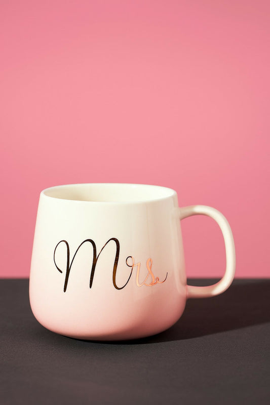 Pink Ceramic 'Mrs.' Mug for Women â€“ Cute Gift for Newlyweds