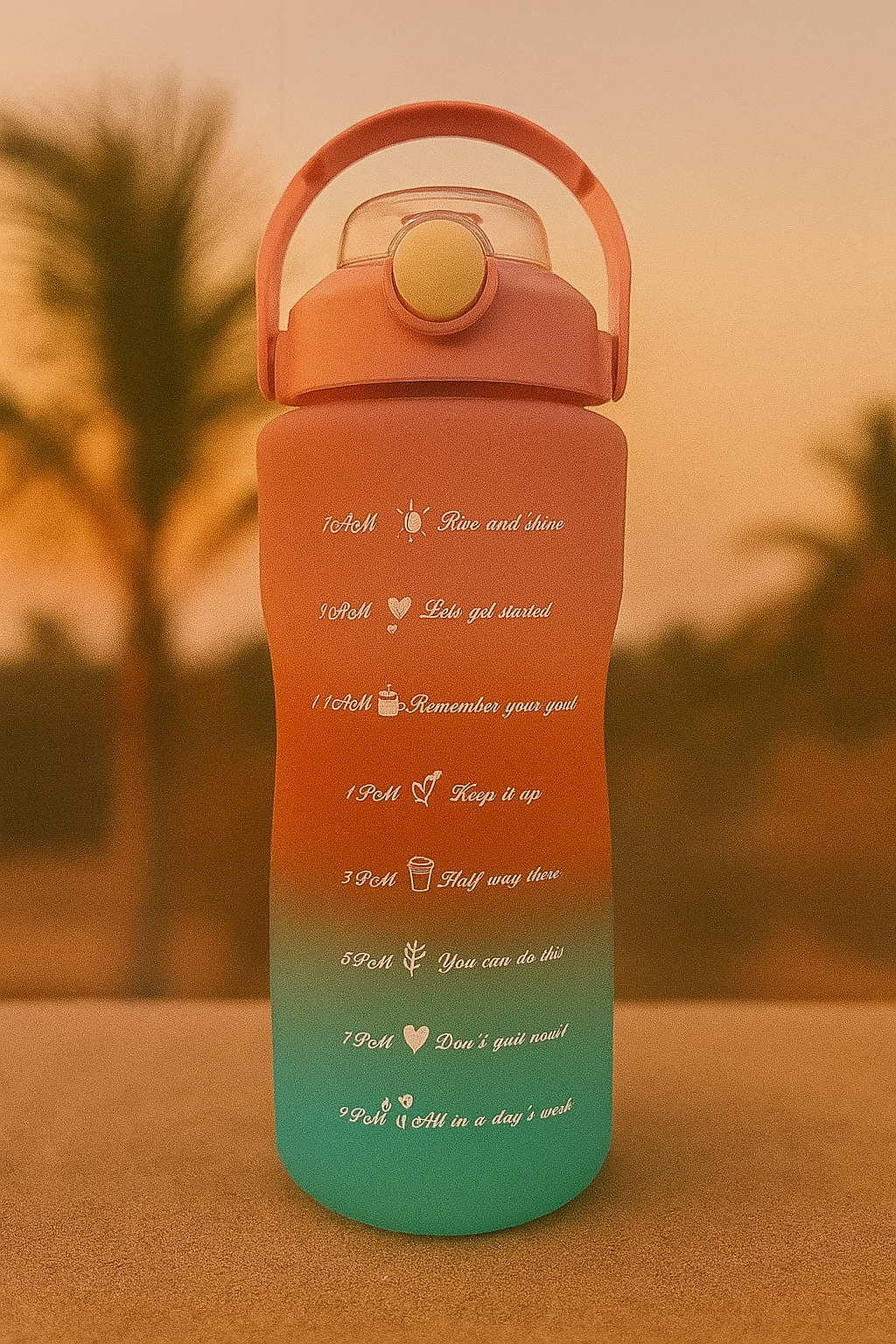 GlowSip Coral Gradient Water Bottle Set â€“ 3-Pack (300mlâ€“1L)