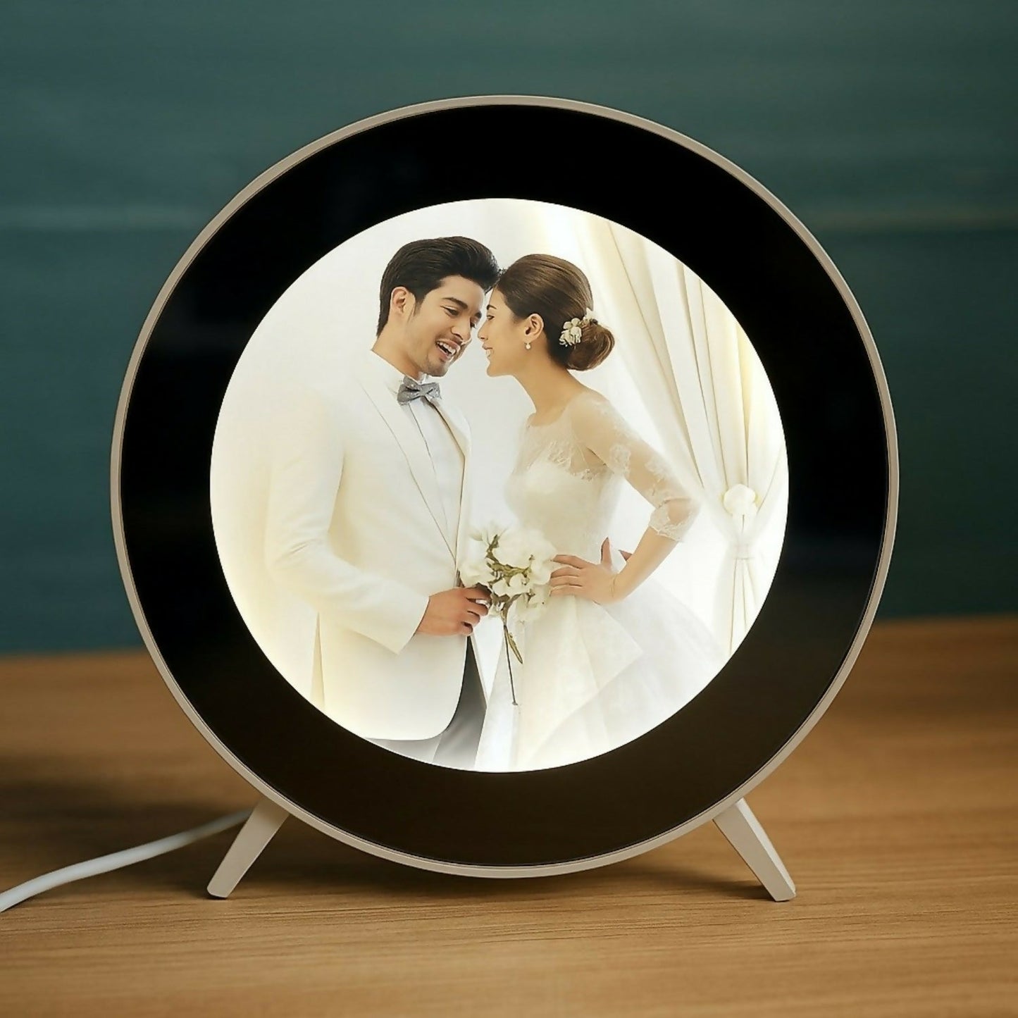 LED Photo Frame Mirror Lamp Custom Picture Table Decor
