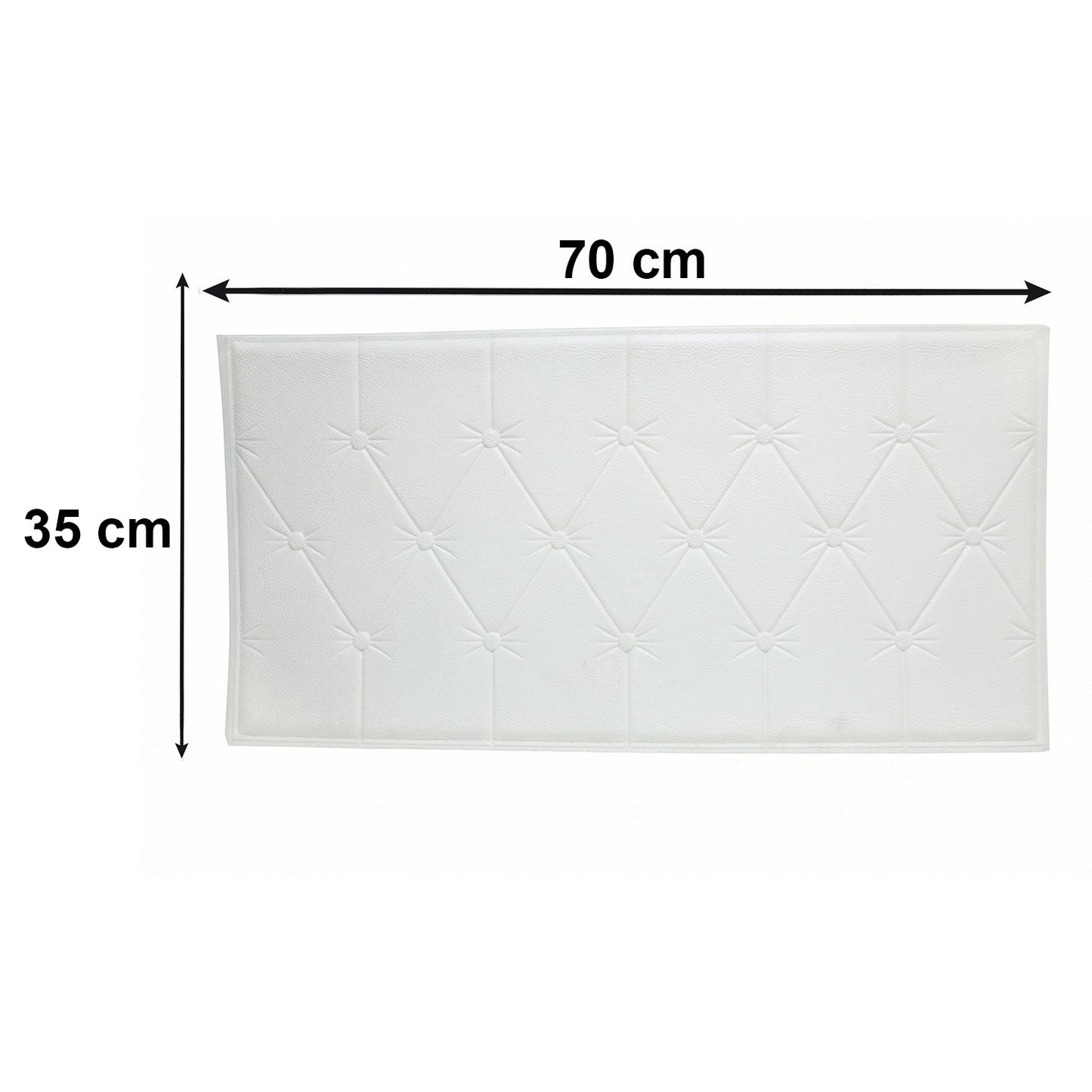 Self Adhesive 3D Foam Wall Panel Cushion Wallpaper (1 Pc, White, 69x35 Cm)