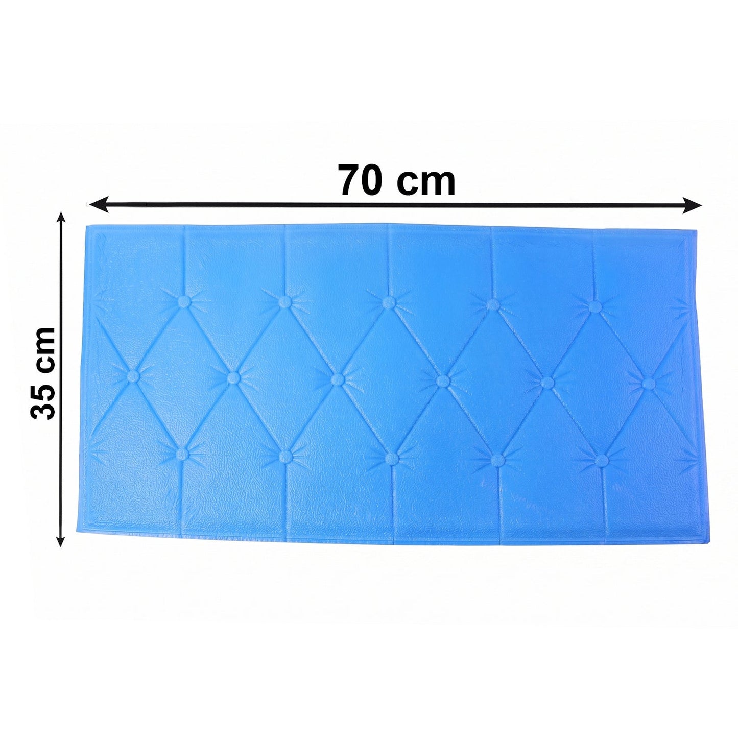 Self Adhesive 3D Foam Wall Panel Cushion Wallpaper (1 Pc, Blue, 69x35 Cm)