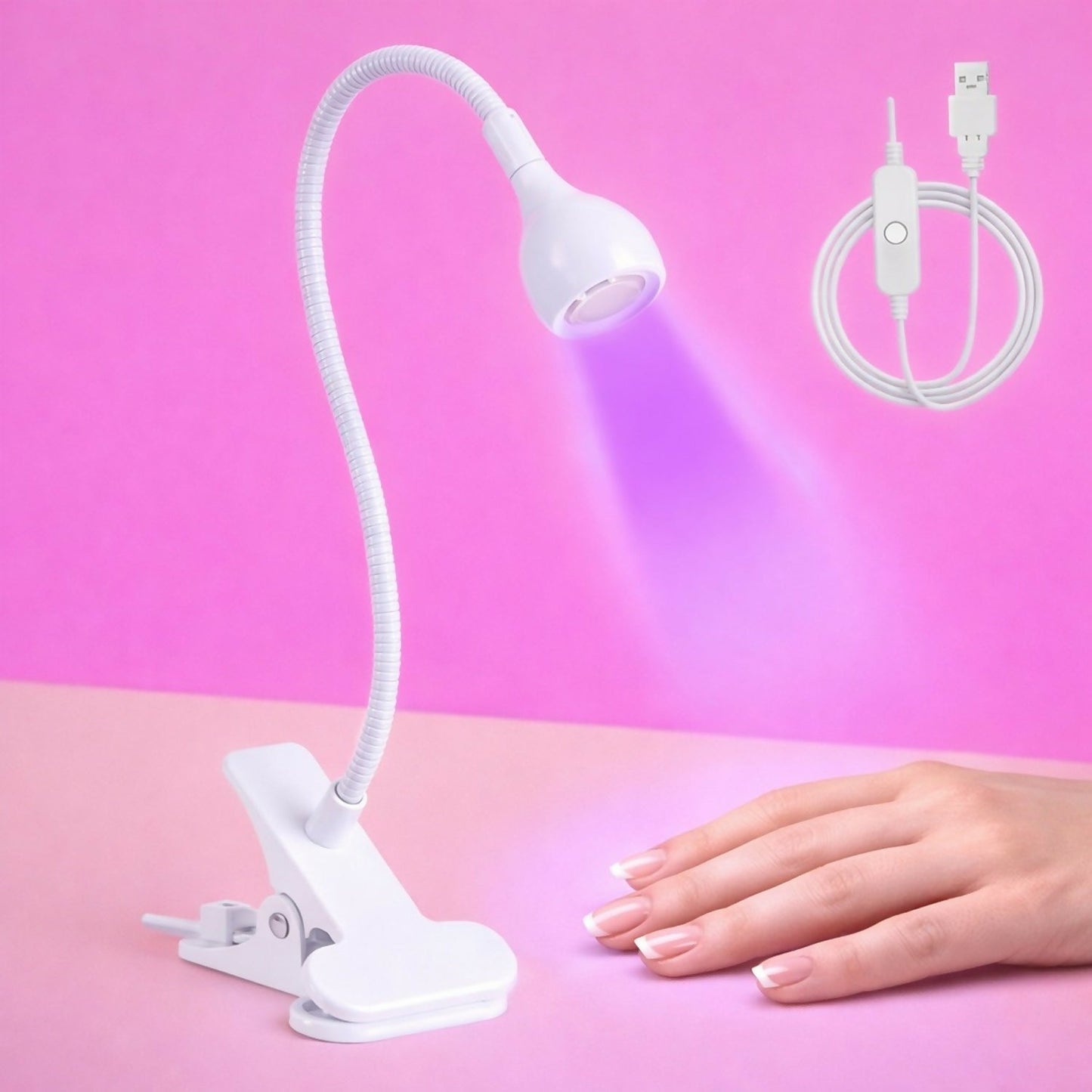 Clip-On UV LED Lamp with Adjustable Gooseneck