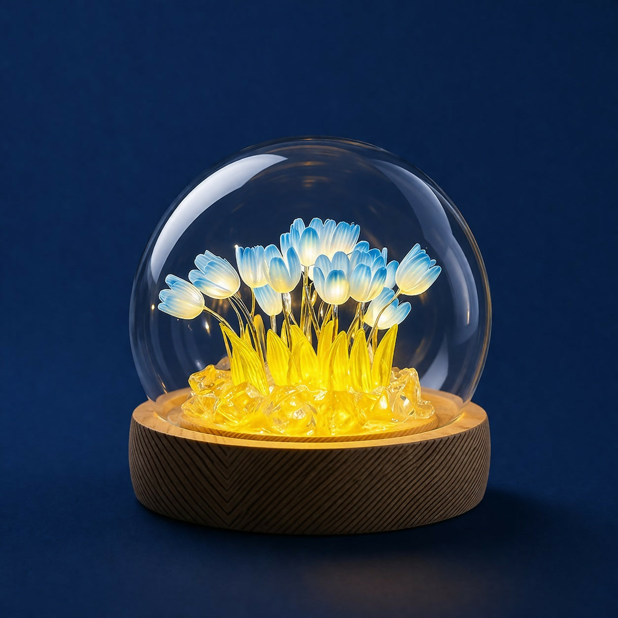 DIY Tulip Night Light Kit LED Glass Dome Decorative Table Lamp