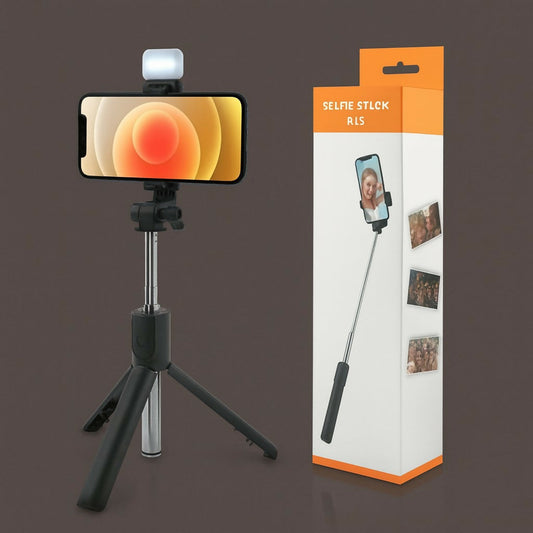 RLS 3-in-1 Selfie Stick Tripod with Detachable Wireless Remote & LED Fill Light for Smartphones â€“ Extendable Portable Selfie Stick Stand with Adjustable Phone Holder for Selfies, Vlogging, Video Calls & Travel