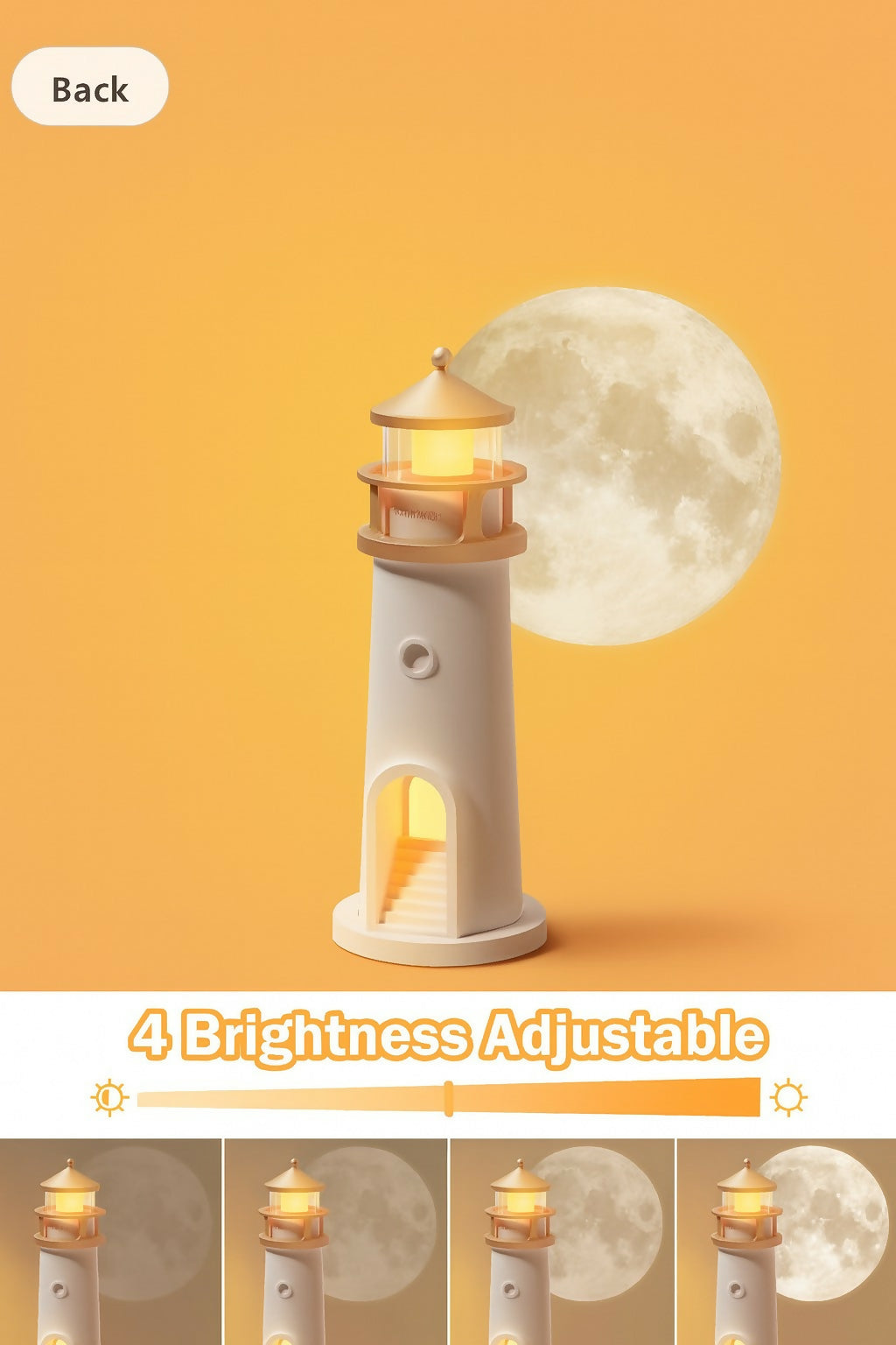 Lighthouse Moonlight Projector Lamp with Remote â€“ USB Rechargeable
