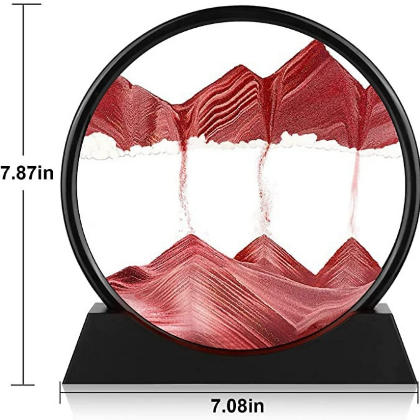 Premium Round Rotating Moving Sand Art Frame for Home & Office DÃ©cor | Mesmerizing Flowing Sand Picture with Elegant Black Stand | Relaxing Desktop Motion Showpiece for Living Room, Bedroom & Work Desk | Unique Stress-Relief Gift for All Occasions