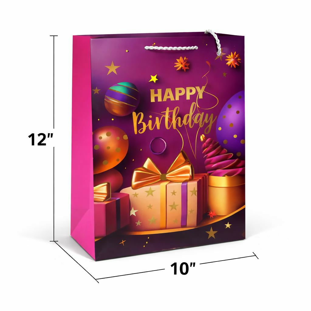 Happy Birthday Gift Bag with Handle Party Paper Carry Bag (1 PC)